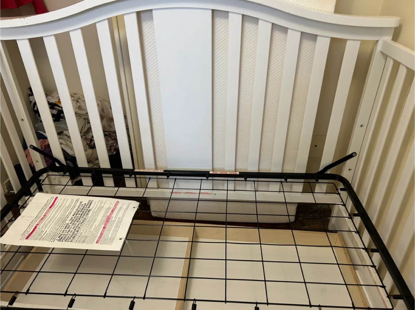 White Baby Crib with matress thumbnail