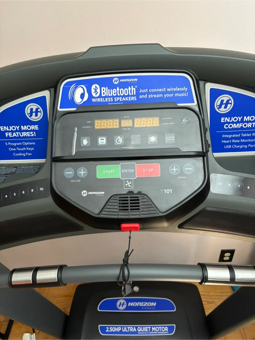 Horizon T101 Treadmill - 2.50HP Quiet Motor