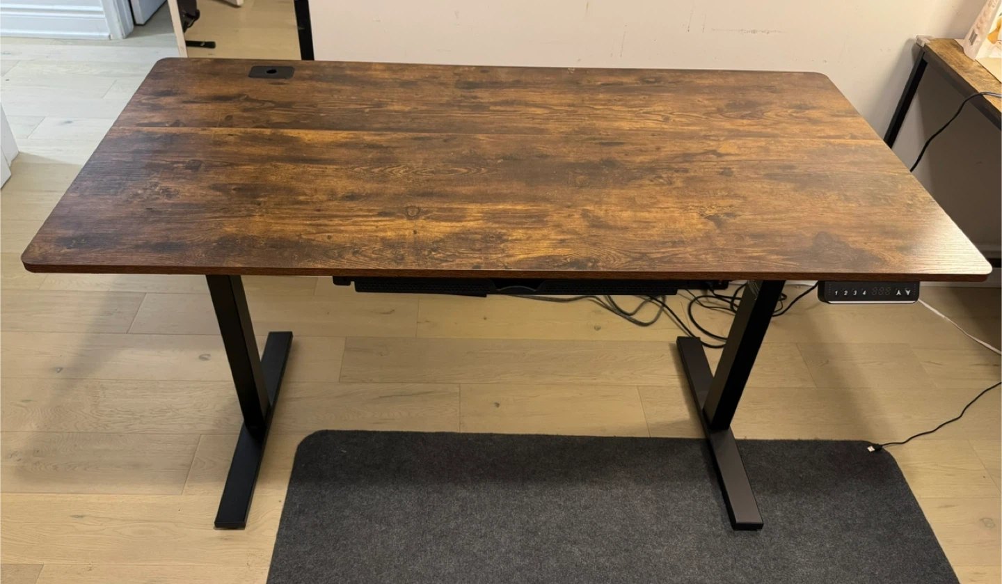 Adjustable Standing Desk - Wood Top, Black Frame