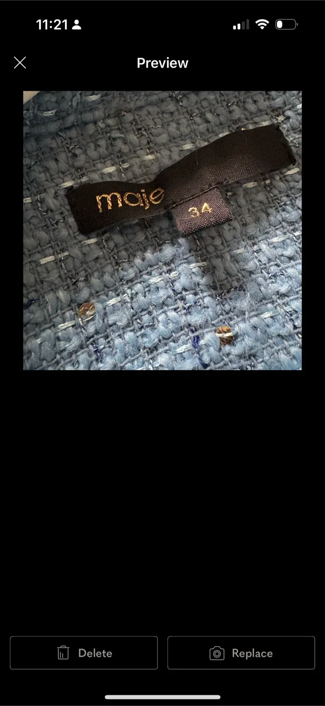 Maje Blue Tweed Dress Size 34 image indicator(5)