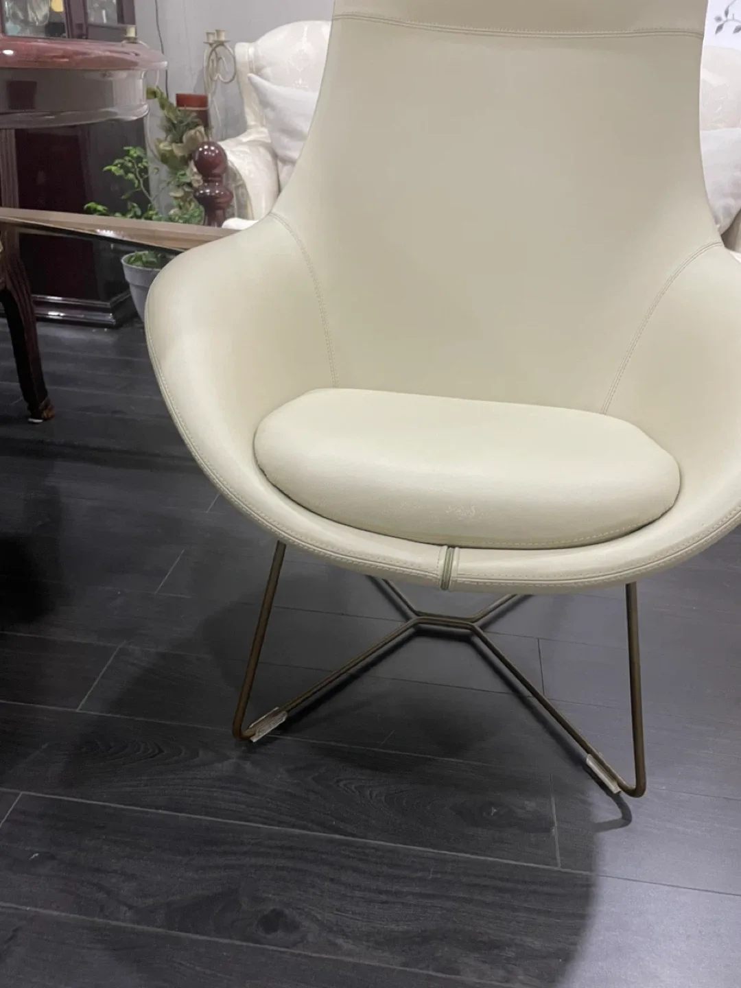 Modern Cream Accent Chair-OBO image indicator(3)