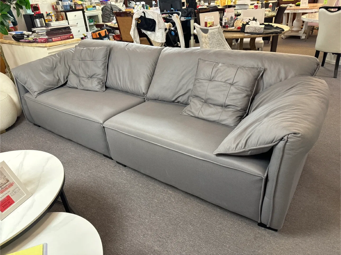 Grey Sofa with Pillows thumbnail