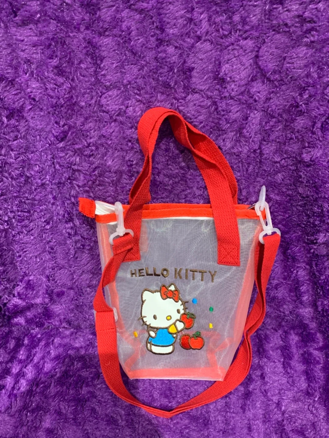 Hello Kitty Clear Tote Mesh Bag 10”x8” thumbnail