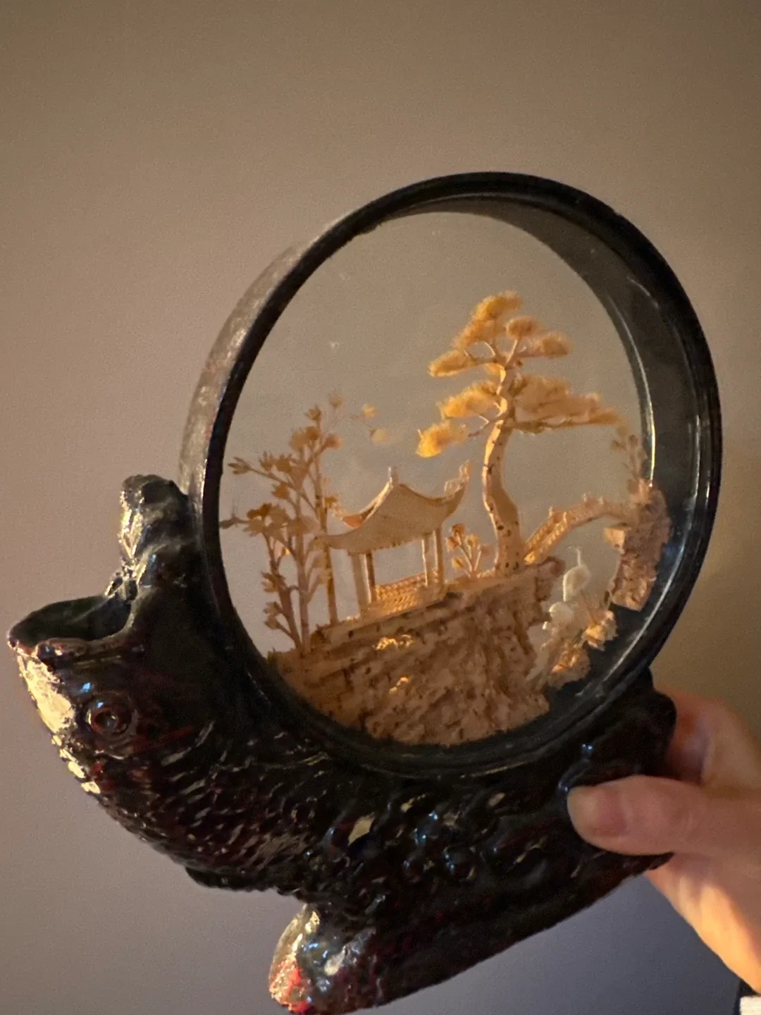 Vintage Chinese Cork Carving Sculpture