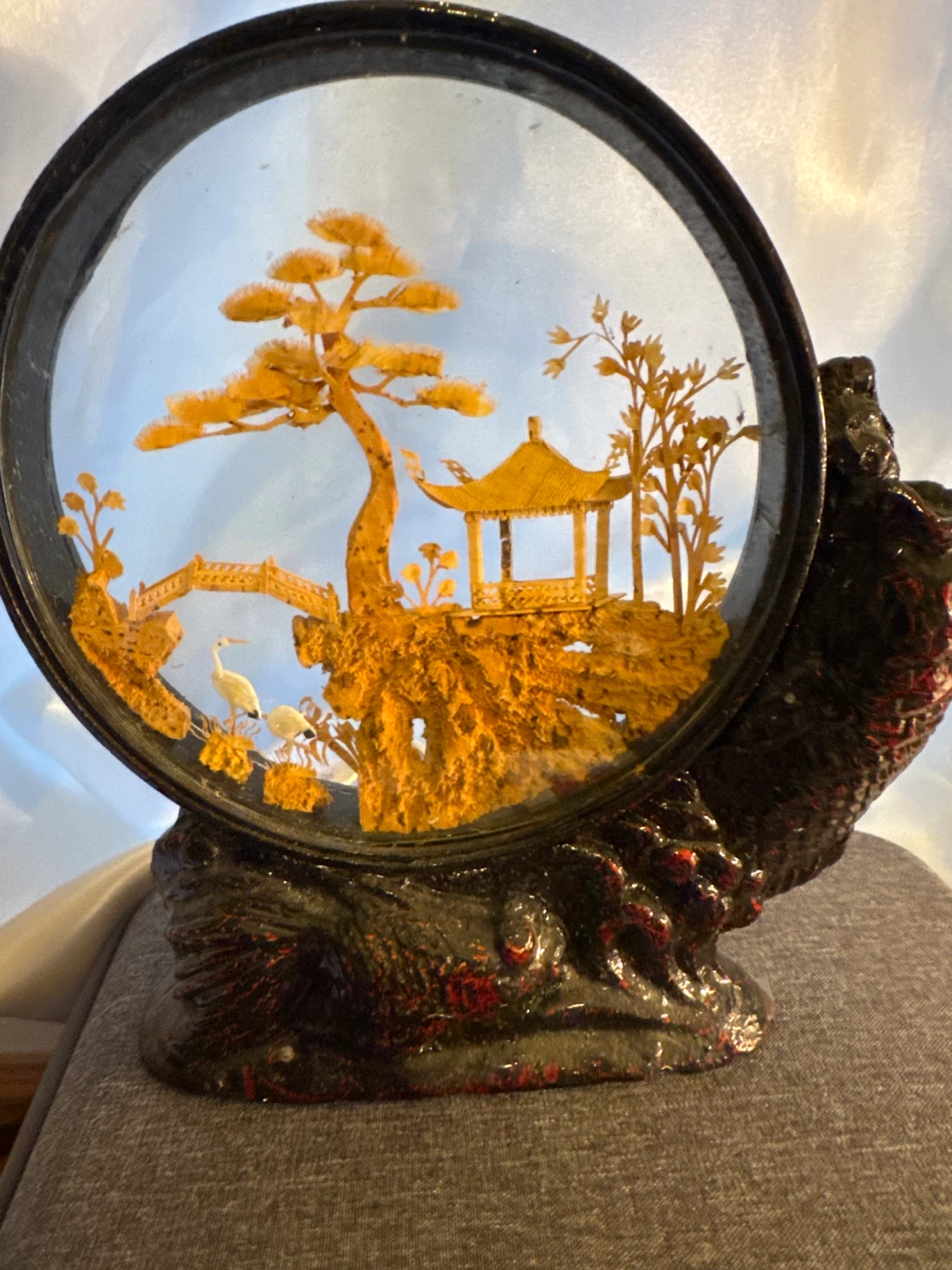 Vintage Chinese Cork Carving Sculpture - photo 4