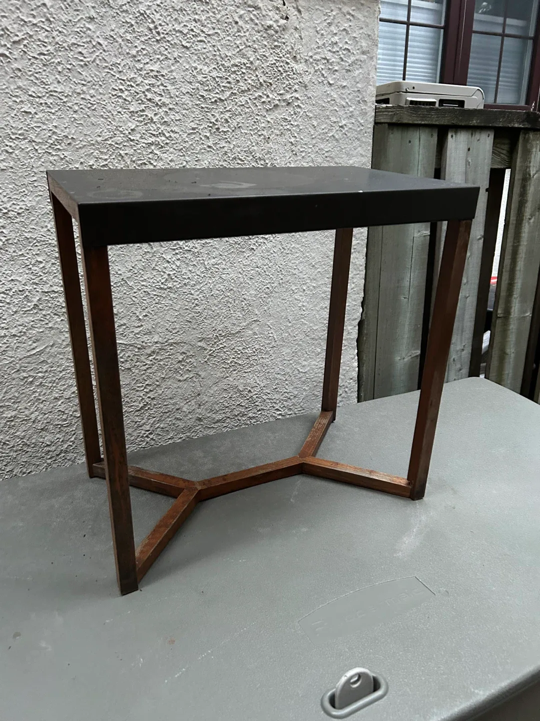 $18  EQ3 Trivia End Table side metal wood modern art deco image indicator(2)