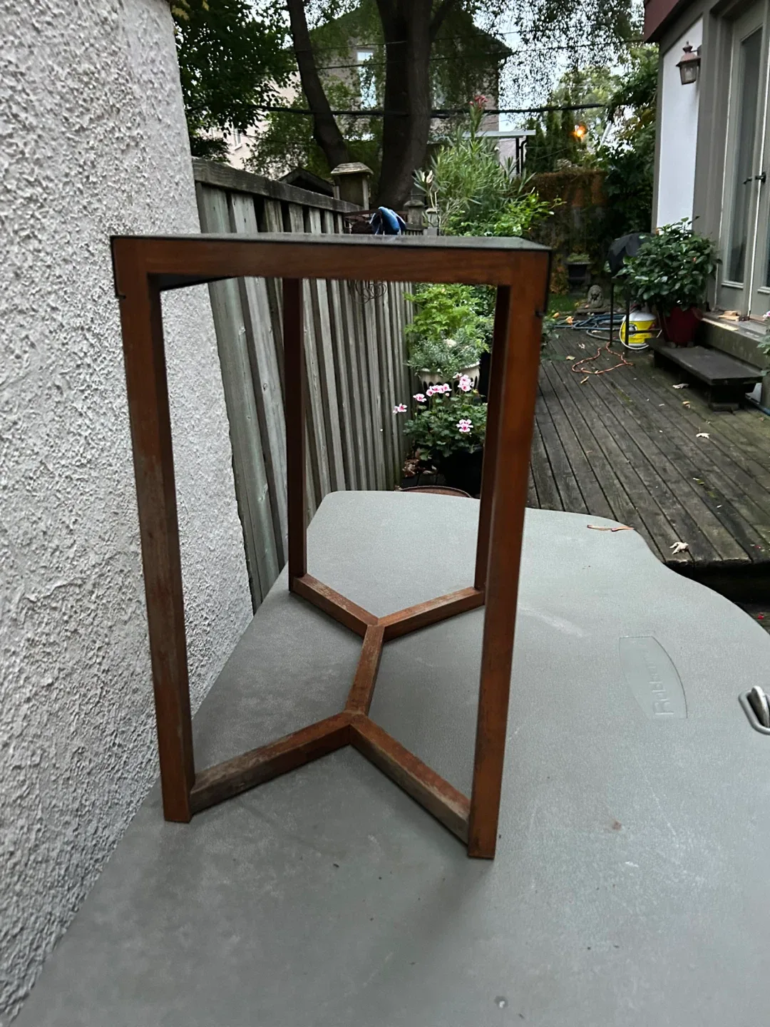 $18  EQ3 Trivia End Table side metal wood modern art deco image indicator(4)