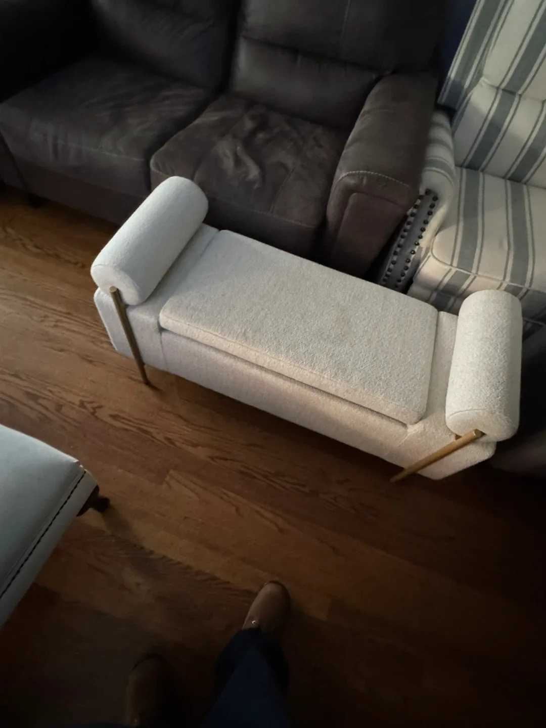 White Storage Bench - 47" Length thumbnail