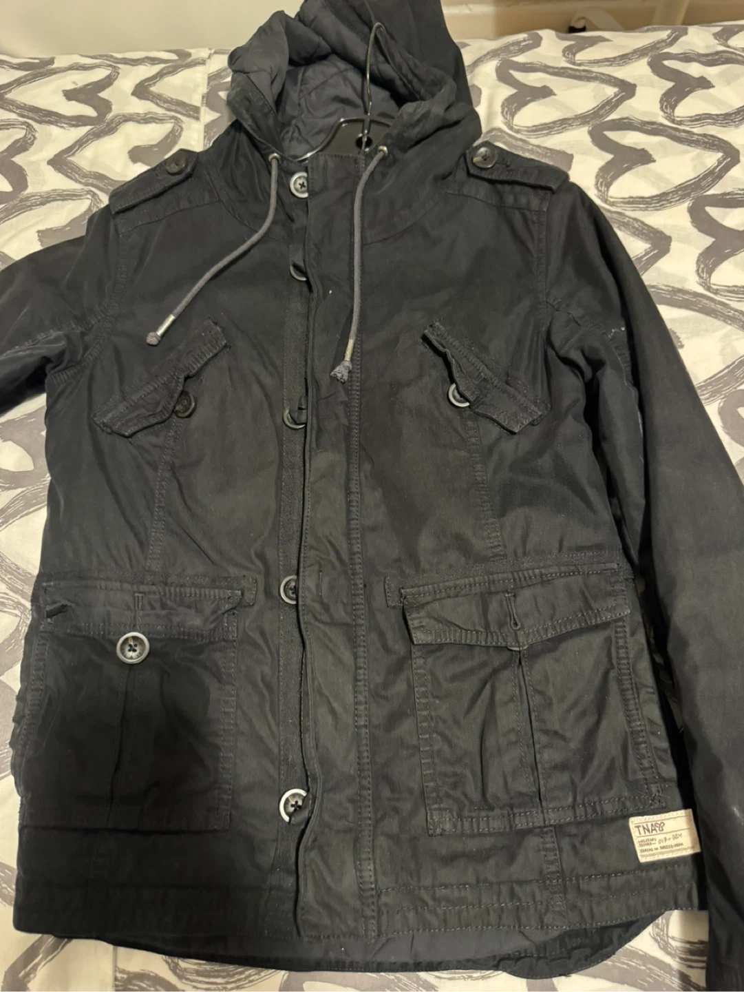 TNA Black Military Style Jacket - Size Medium