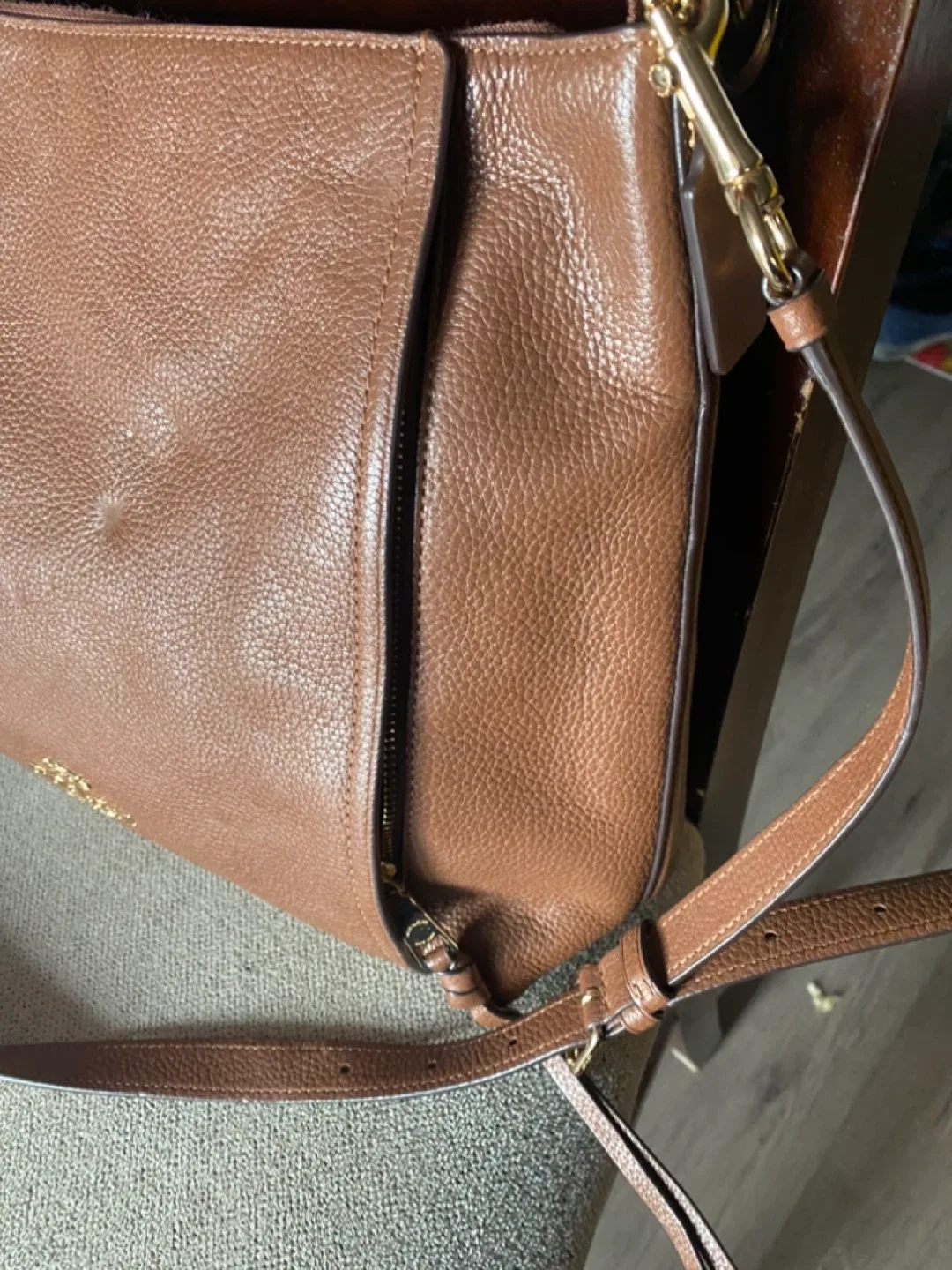 Coach Brown Leather Shoulder Bag image indicator(3)