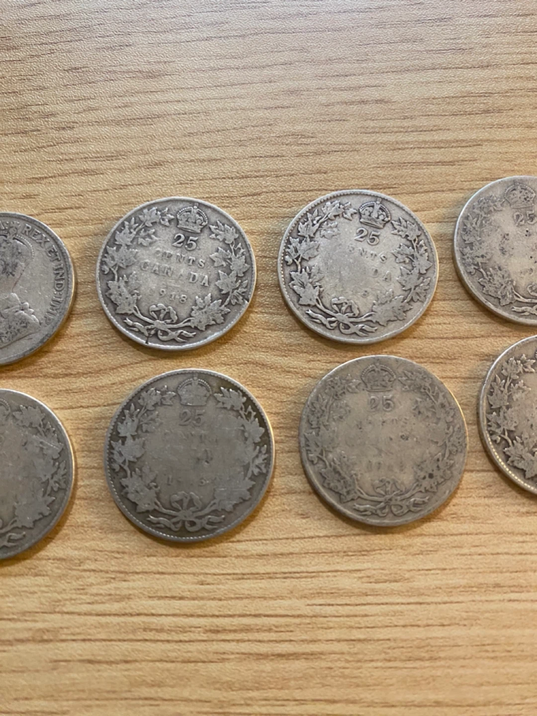 Lot of 10 Silver Quarters from 1910s - photo 2