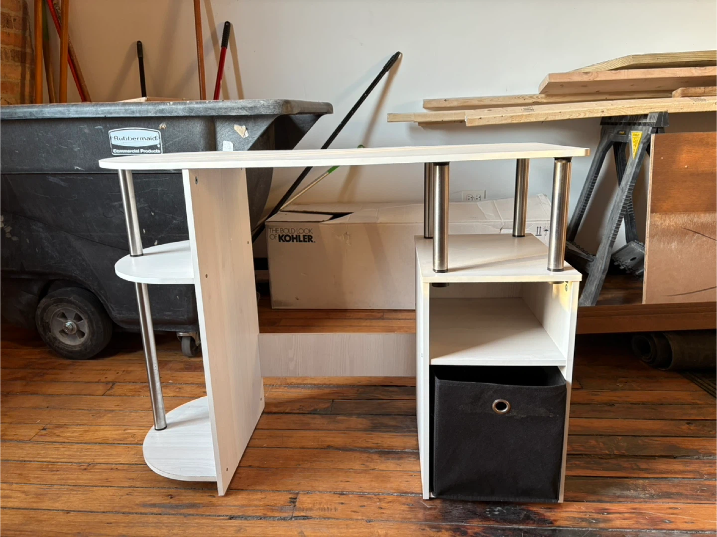 Small white desk/storage table