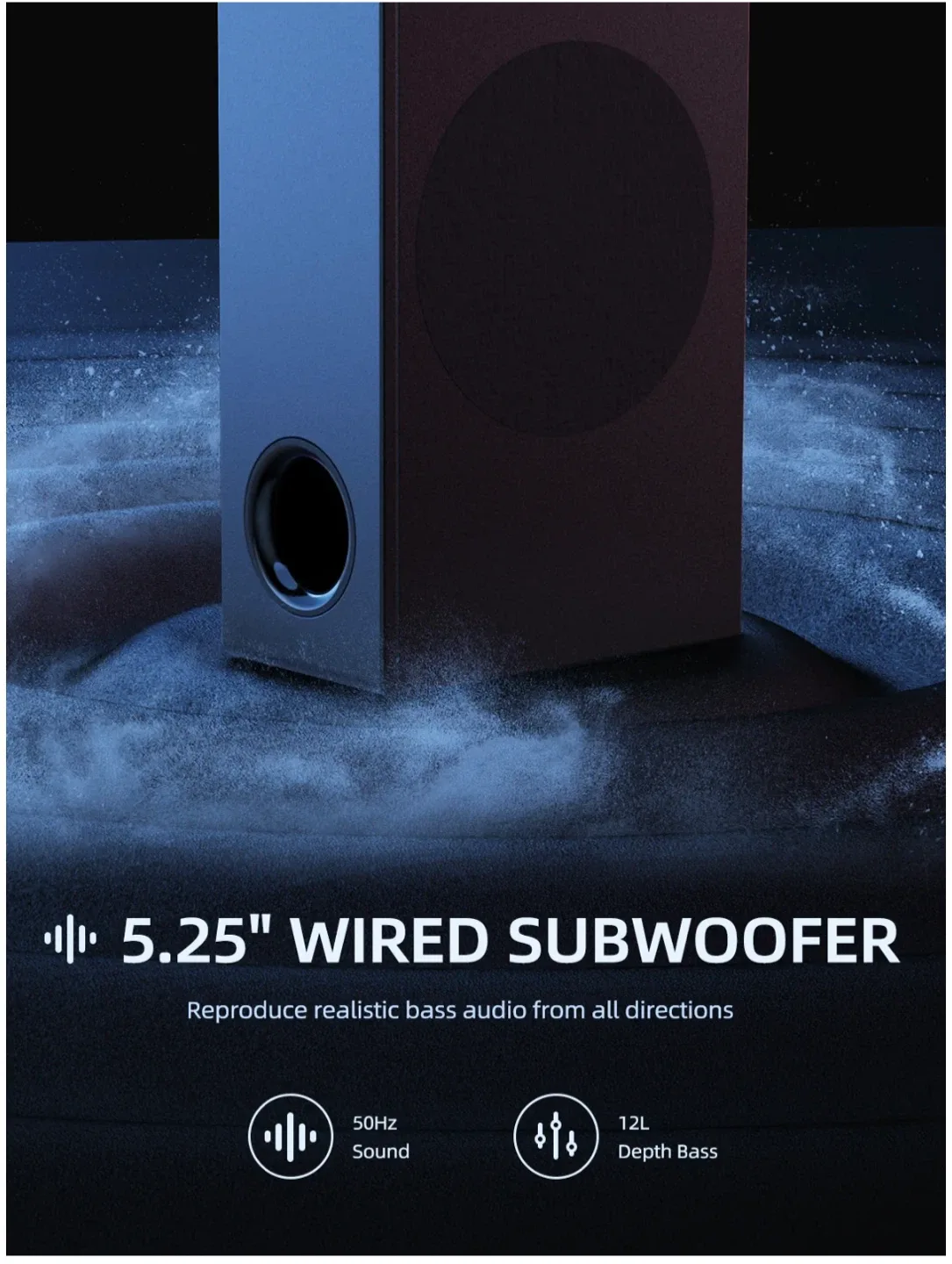 *Brand New*MEREDO 2.1 DETACHABLE SOUND BAR WITH SUBWOOFER-D40 image indicator(3)