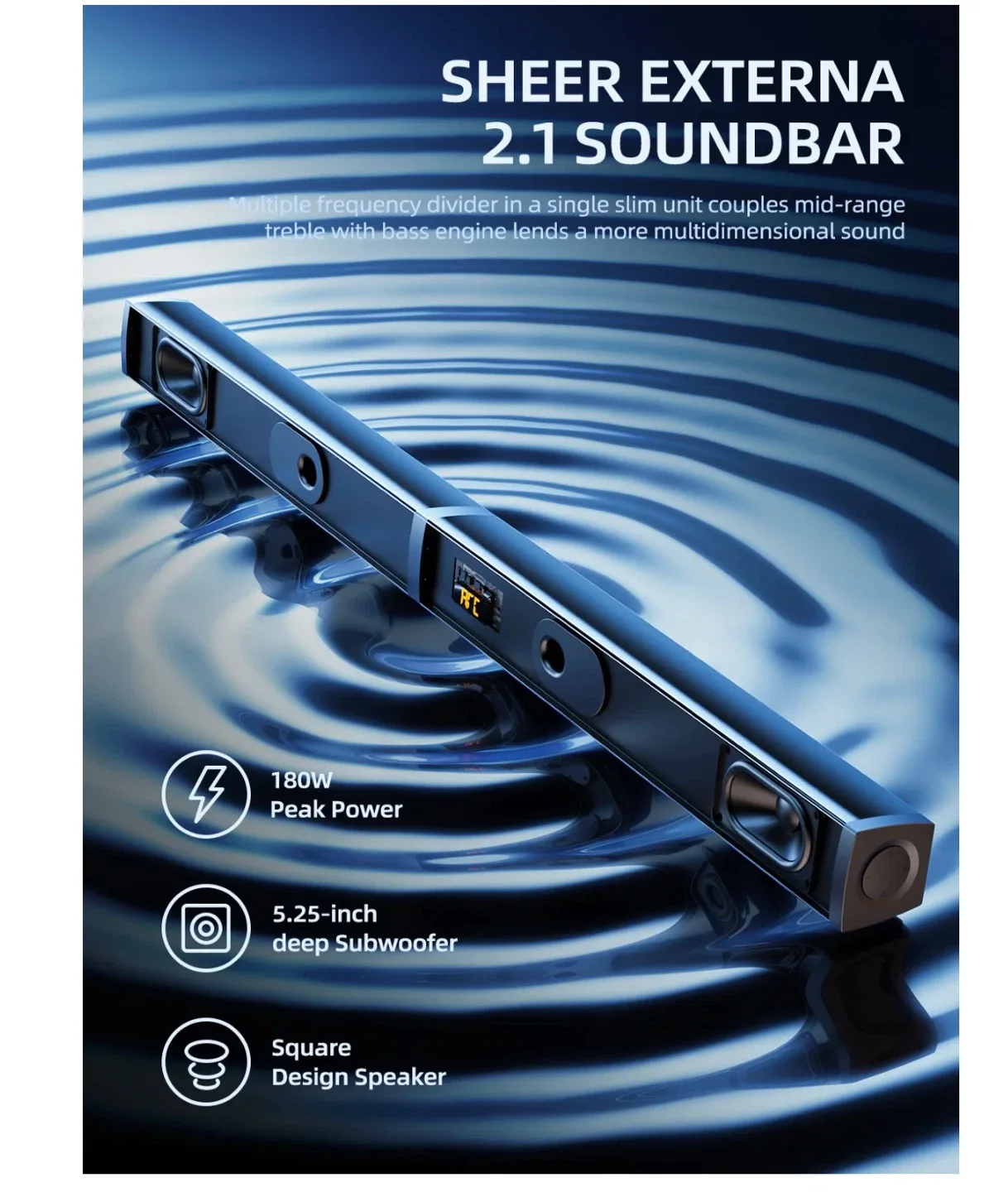 *Brand New*MEREDO 2.1 DETACHABLE SOUND BAR WITH SUBWOOFER-D40 image indicator(2)