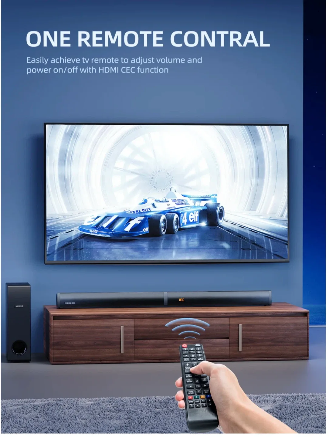 *Brand New*MEREDO 2.1 DETACHABLE SOUND BAR WITH SUBWOOFER-D40 image indicator(8)