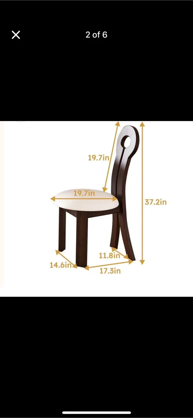 New Set of 2 Brown Wood Dining Chairs $75 each image indicator(2)