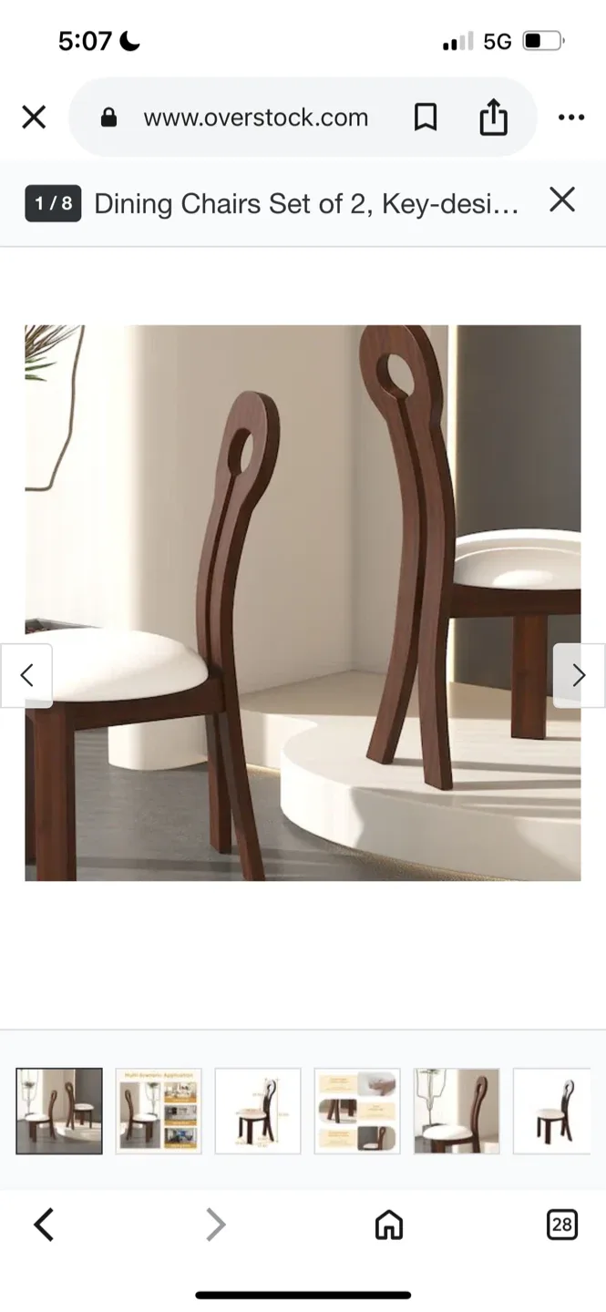 New Set of 2 Brown Wood Dining Chairs $75 each image indicator(6)