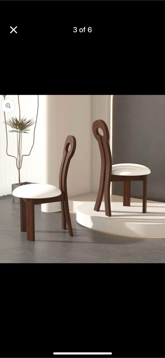 New Set of 2 Brown Wood Dining Chairs $75 each image indicator(3)