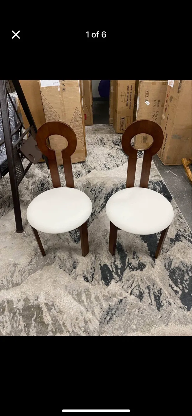 New Set of 2 Brown Wood Dining Chairs $75 each thumbnail