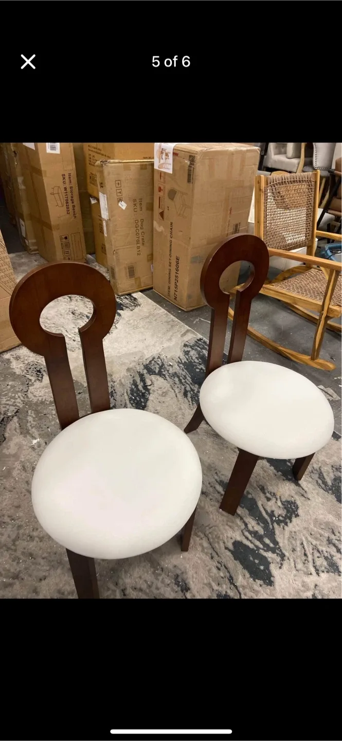 New Set of 2 Brown Wood Dining Chairs $75 each image indicator(5)