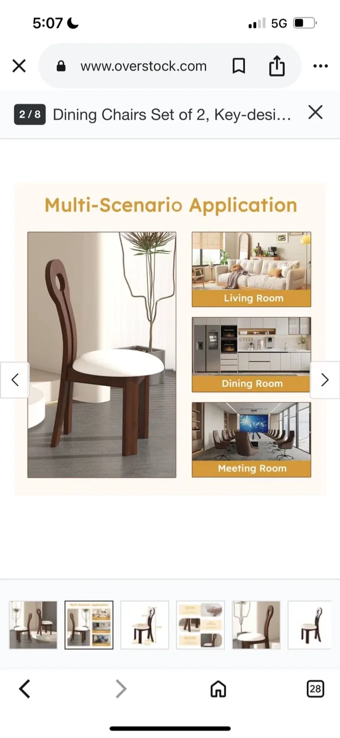 New Set of 2 Brown Wood Dining Chairs $75 each image indicator(8)