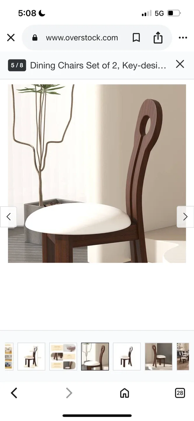 New Set of 2 Brown Wood Dining Chairs $75 each image indicator(10)