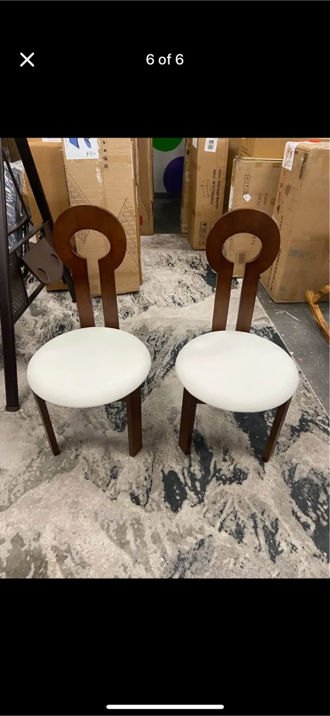 New Set of 2 Brown Wood Dining Chairs $75 each image indicator(7)