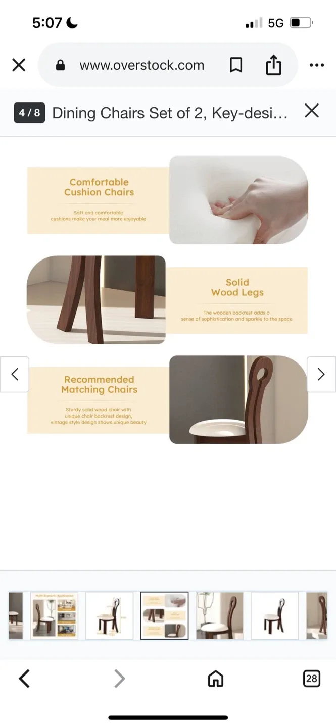 New Set of 2 Brown Wood Dining Chairs $75 each image indicator(9)