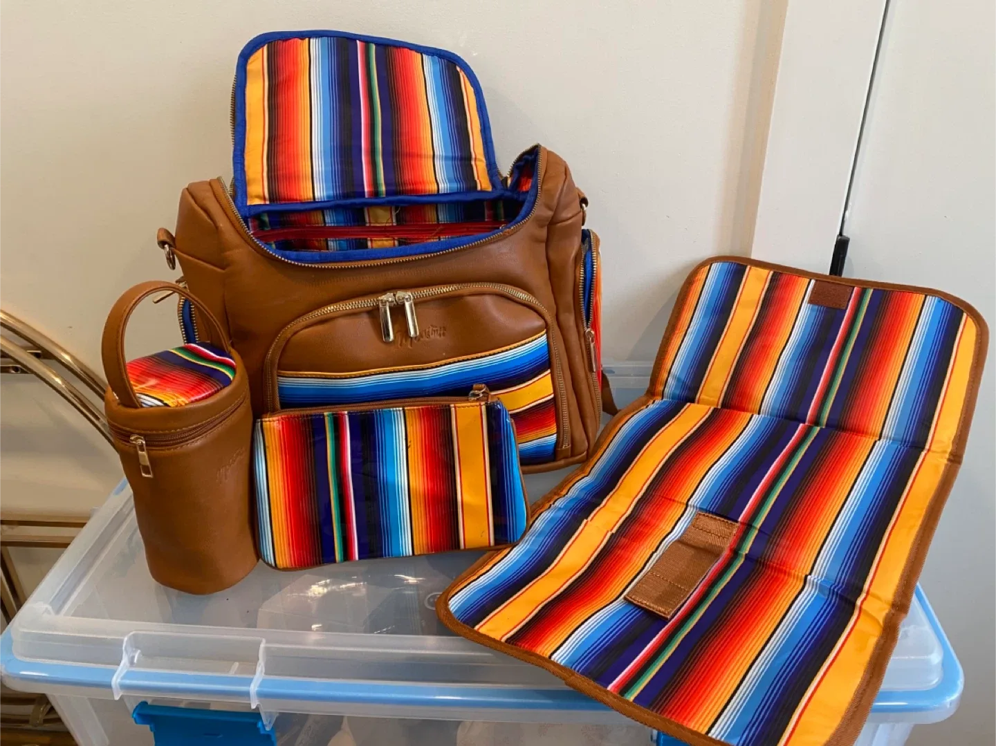 Luli Bebe Diaper Bag Backpack Serape thumbnail