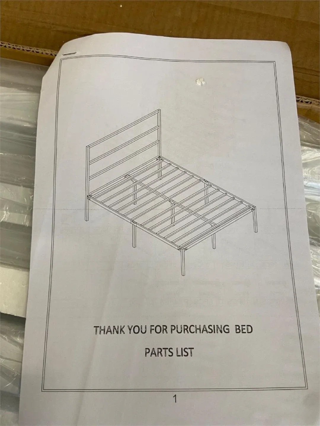 Queen Size Bed Frame, Metal Platform with Headboard image indicator(7)