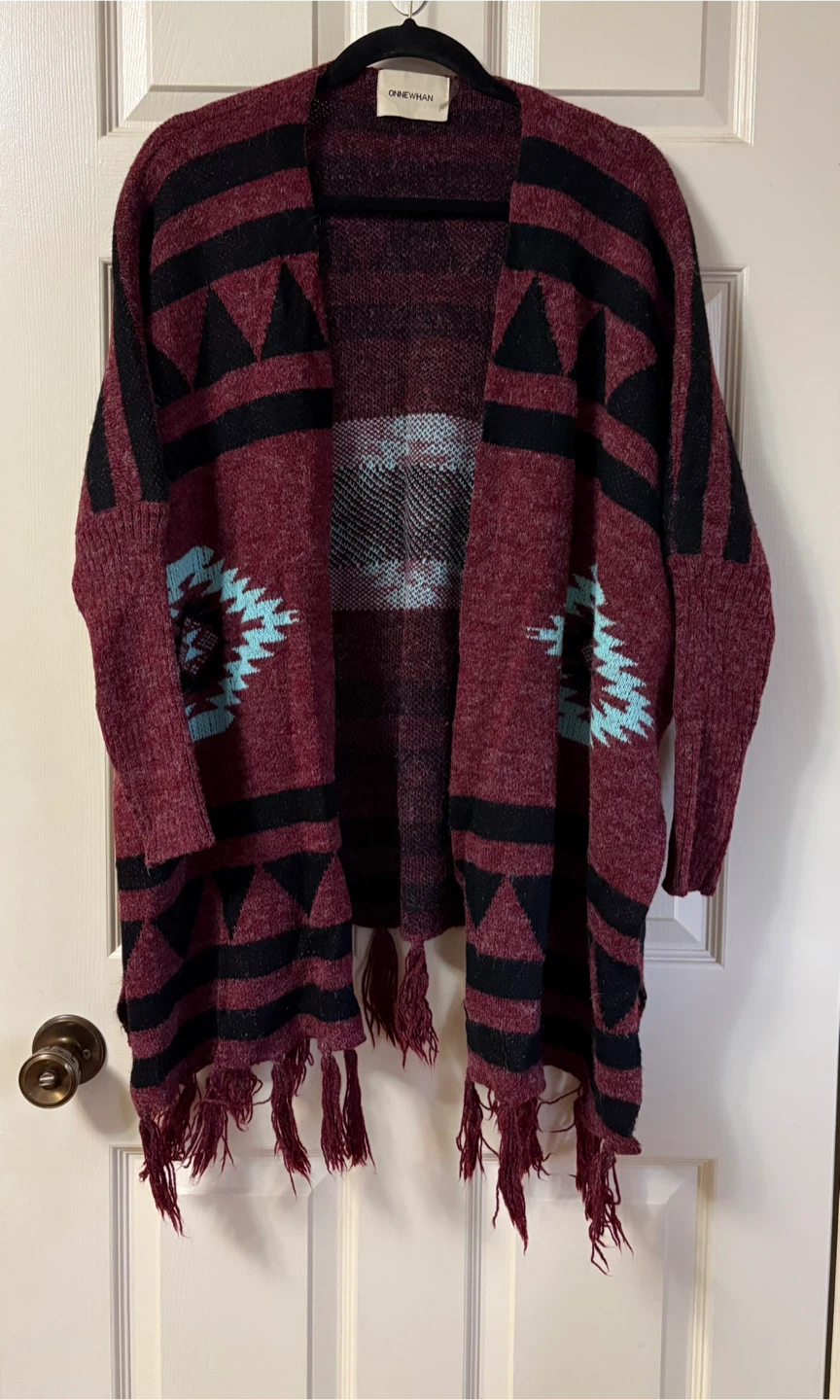 ONNEWHAN Fringe Cardigan - Sz M/L - photo 2
