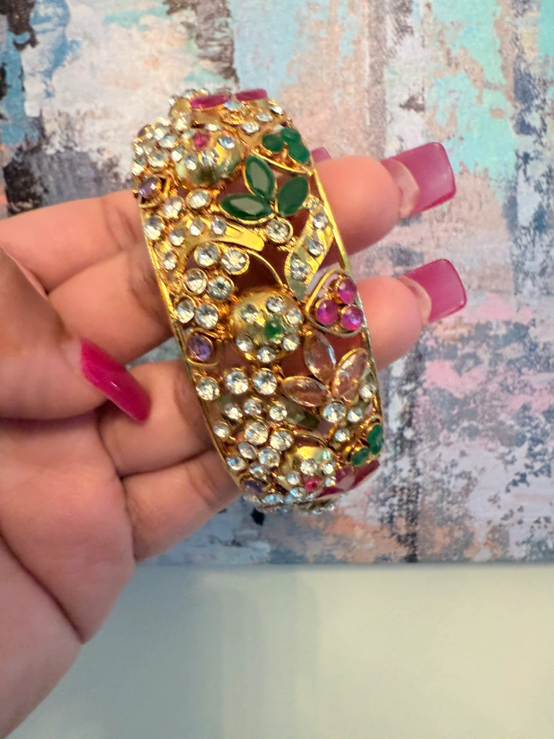 Gold-plated  AD stone Bangle