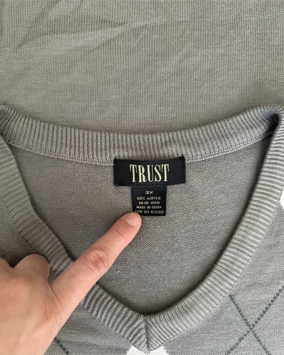 Trust Argyle Sweater Vest - Size 3X - photo 2