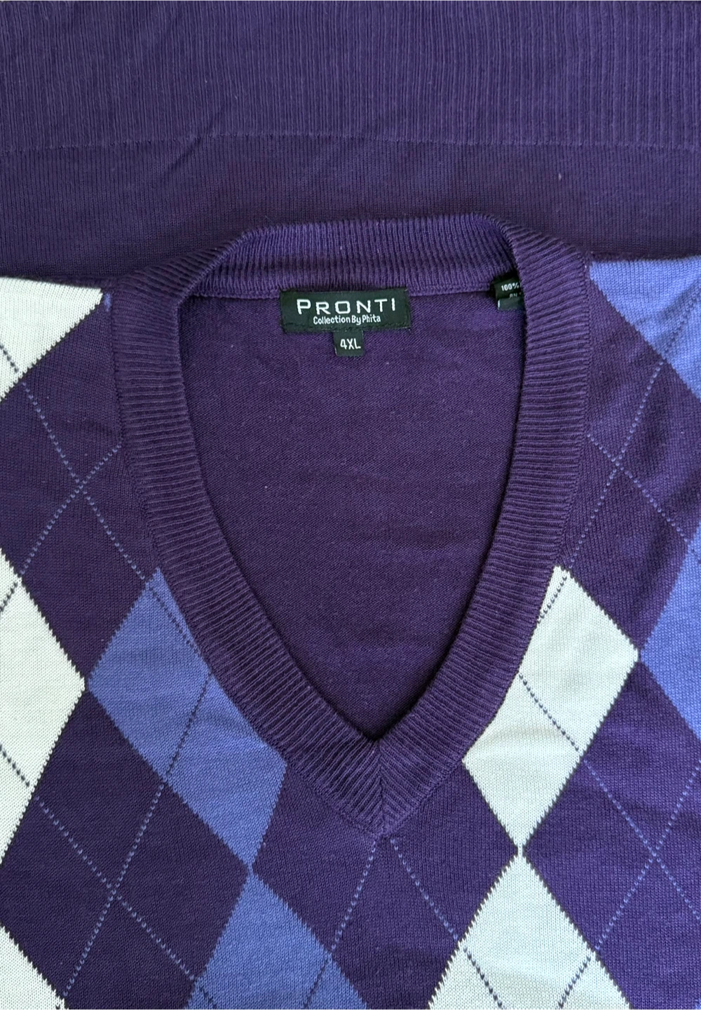 Pronti Collection 4XL Argyle Sweater Vest - photo 2