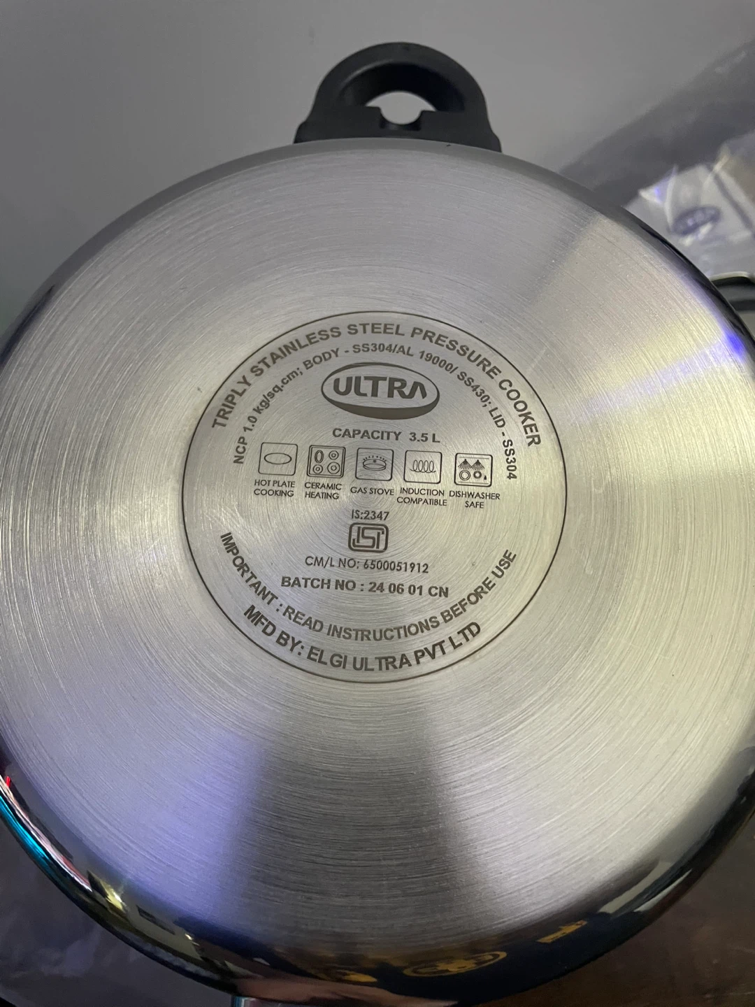 Brand New Ultra Triply 3.5L Pressure Cooker - photo 5