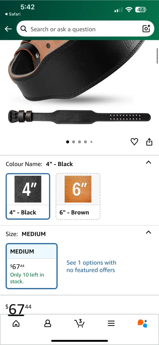 BNIB DMoose Fitness Weight Lifting Belt - 4" Black, Medium image indicator(2)