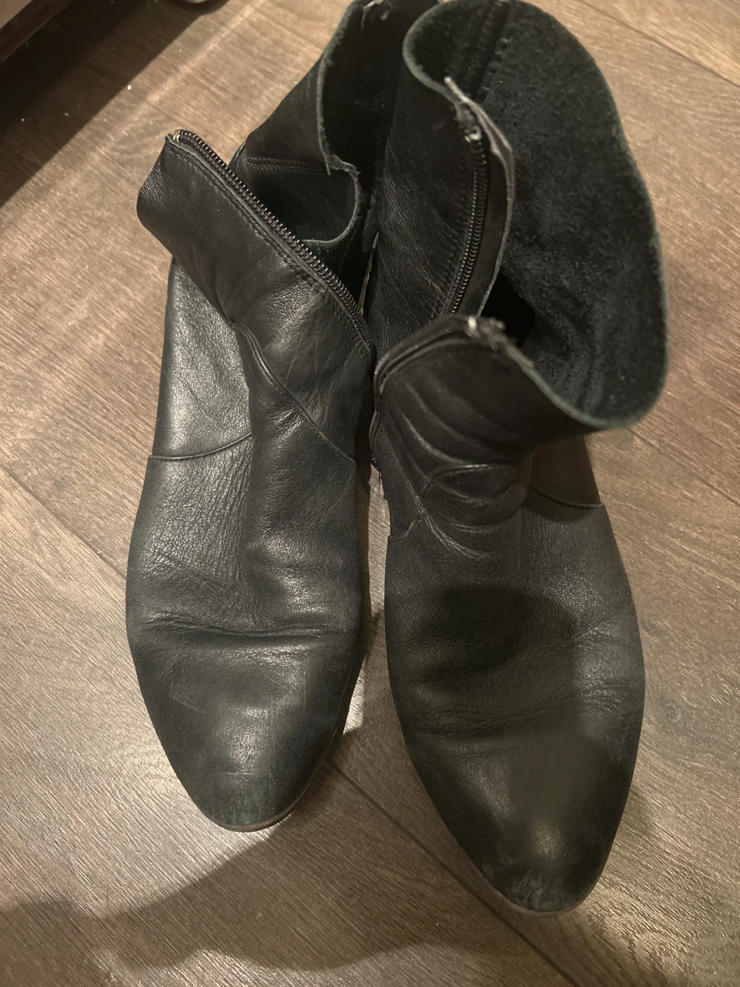 Black Leather Ankle Boots