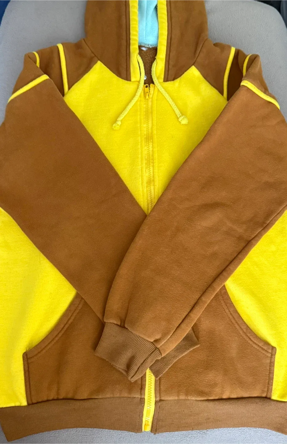 Dinosaur Hoodie Brown & Yellow