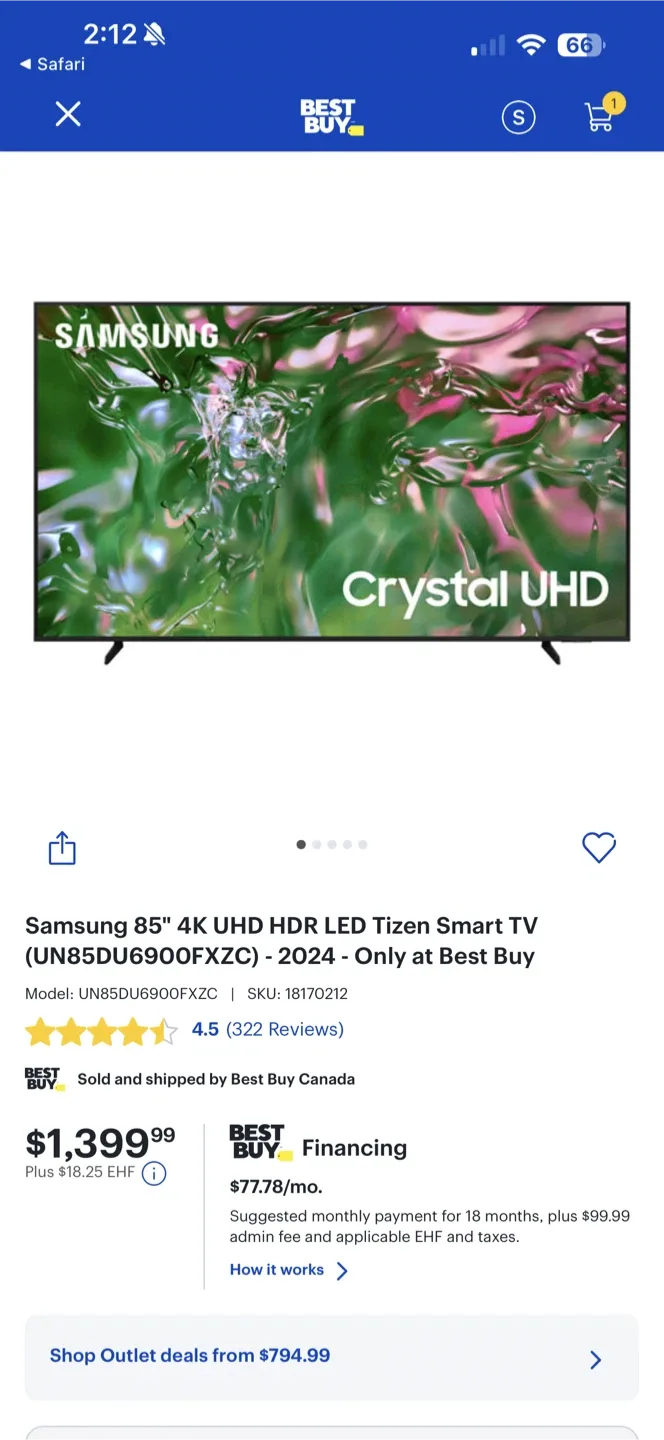 Samsung 85" Class 4K UHD Smart TV UN85DU6900FXZC image indicator(6)