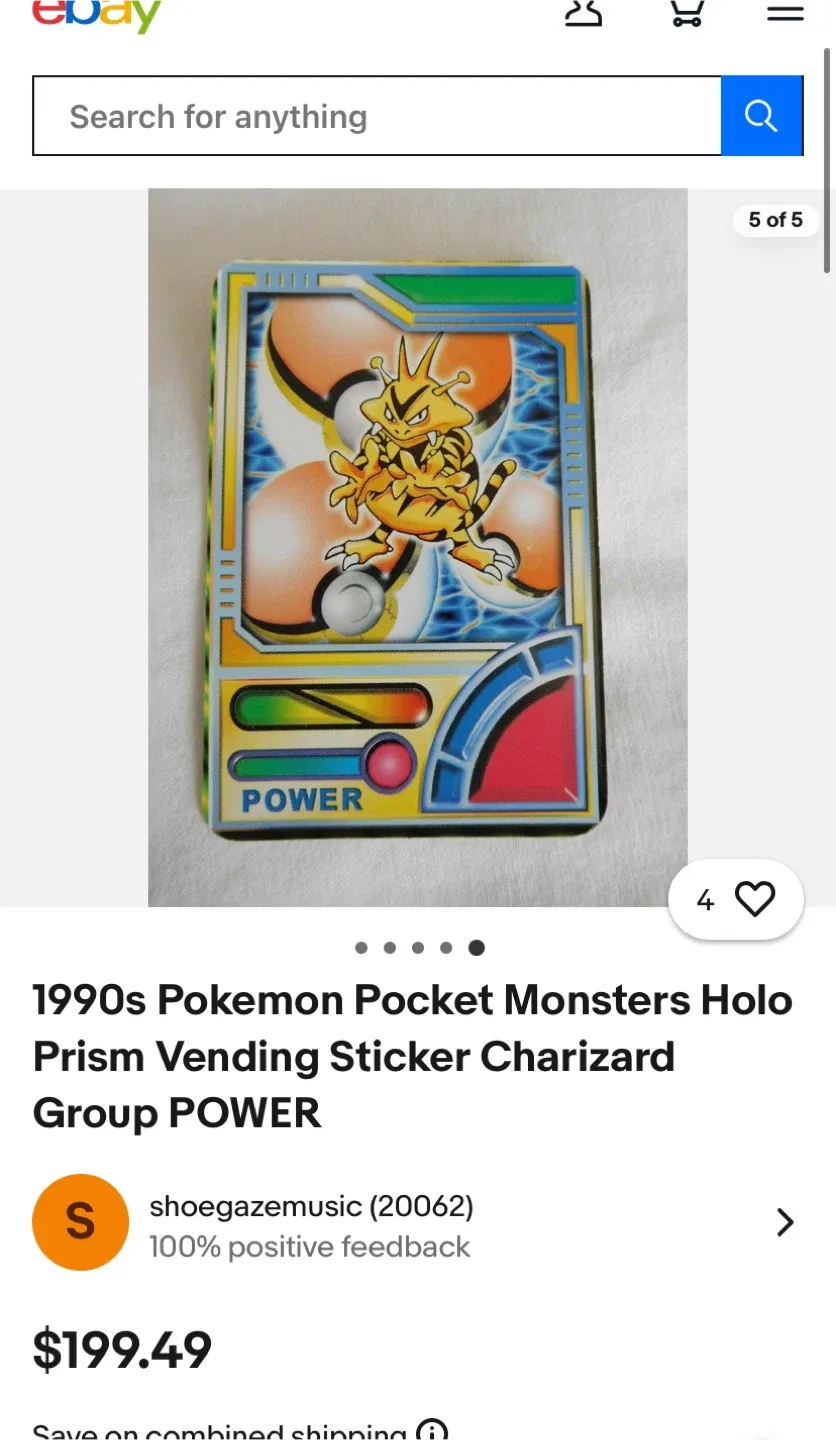 1990s Pokemon Holo Prism Vending Sticker image indicator(2)