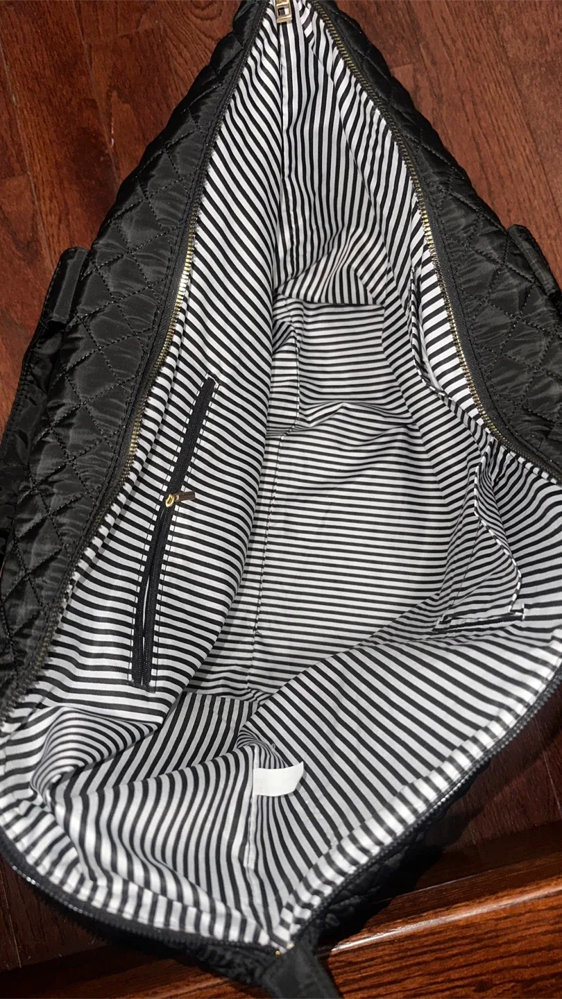 Black Quilted Travel Duffel Bag image indicator(3)