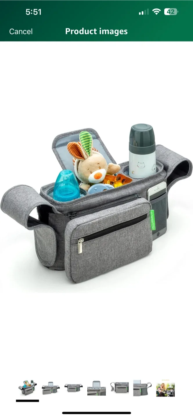 BNIB Ethan & Emma Universal Stroller Organizer - Grey image indicator(2)