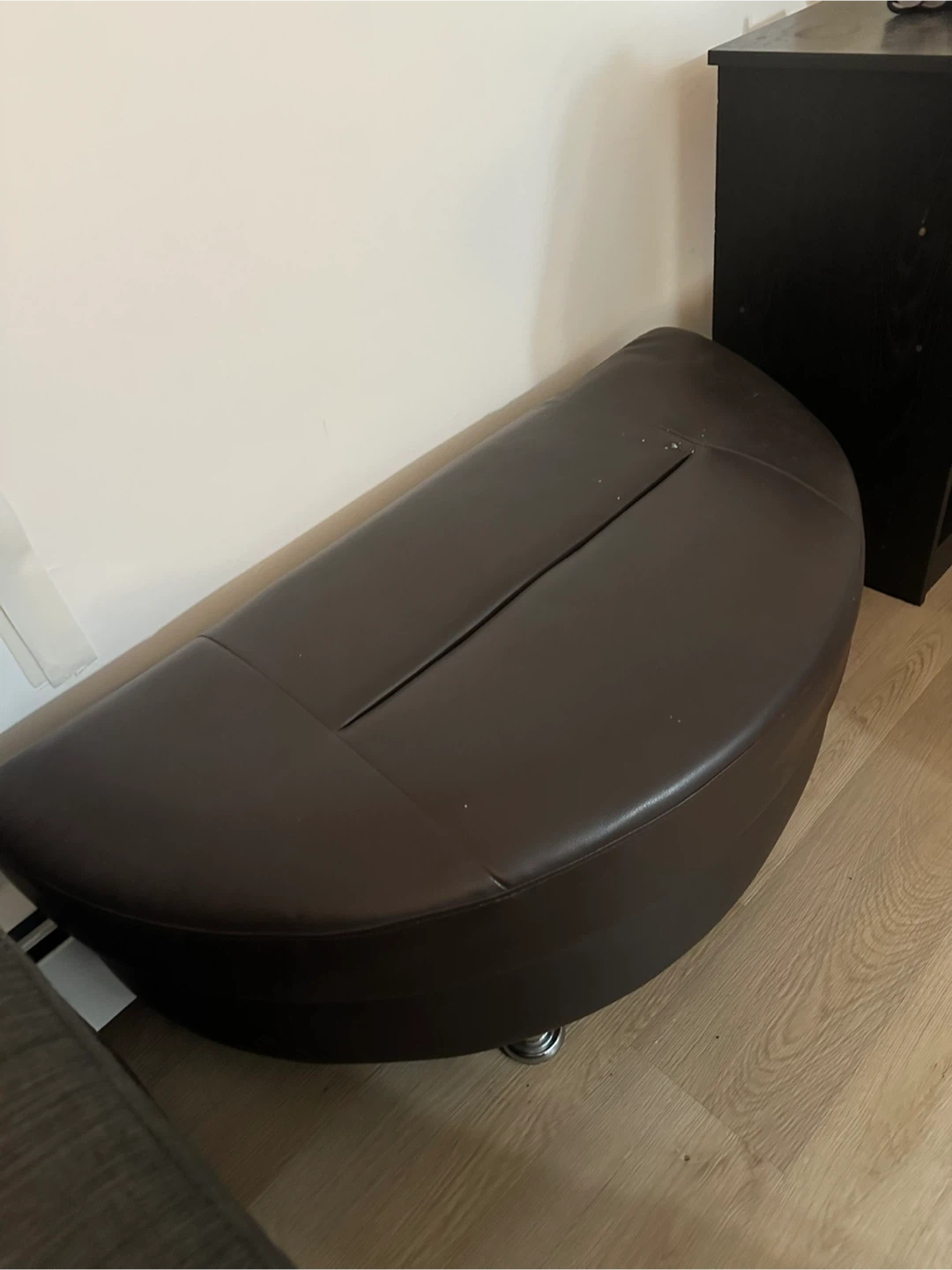 Brown Leather Ottoman couch - photo 3