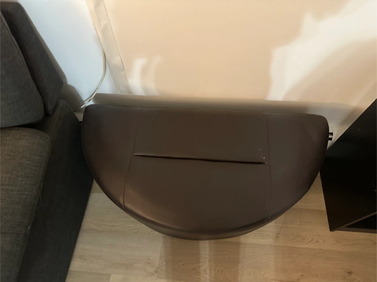 Brown Leather Ottoman couch - photo 2