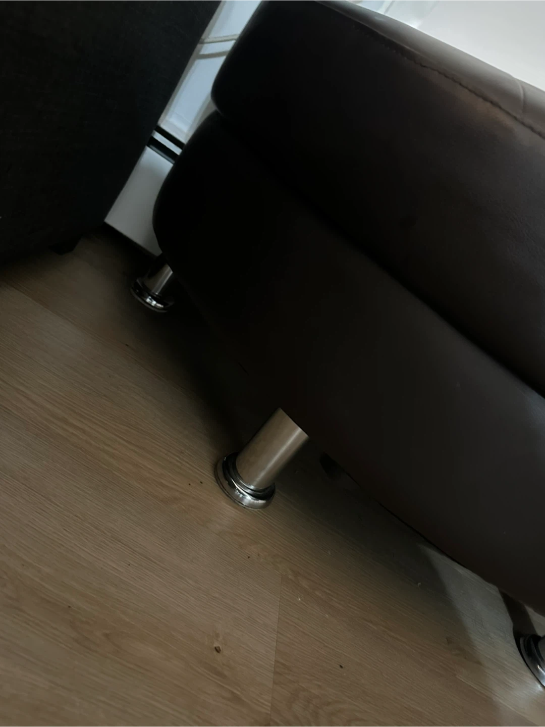 Brown Leather Ottoman couch - photo 4