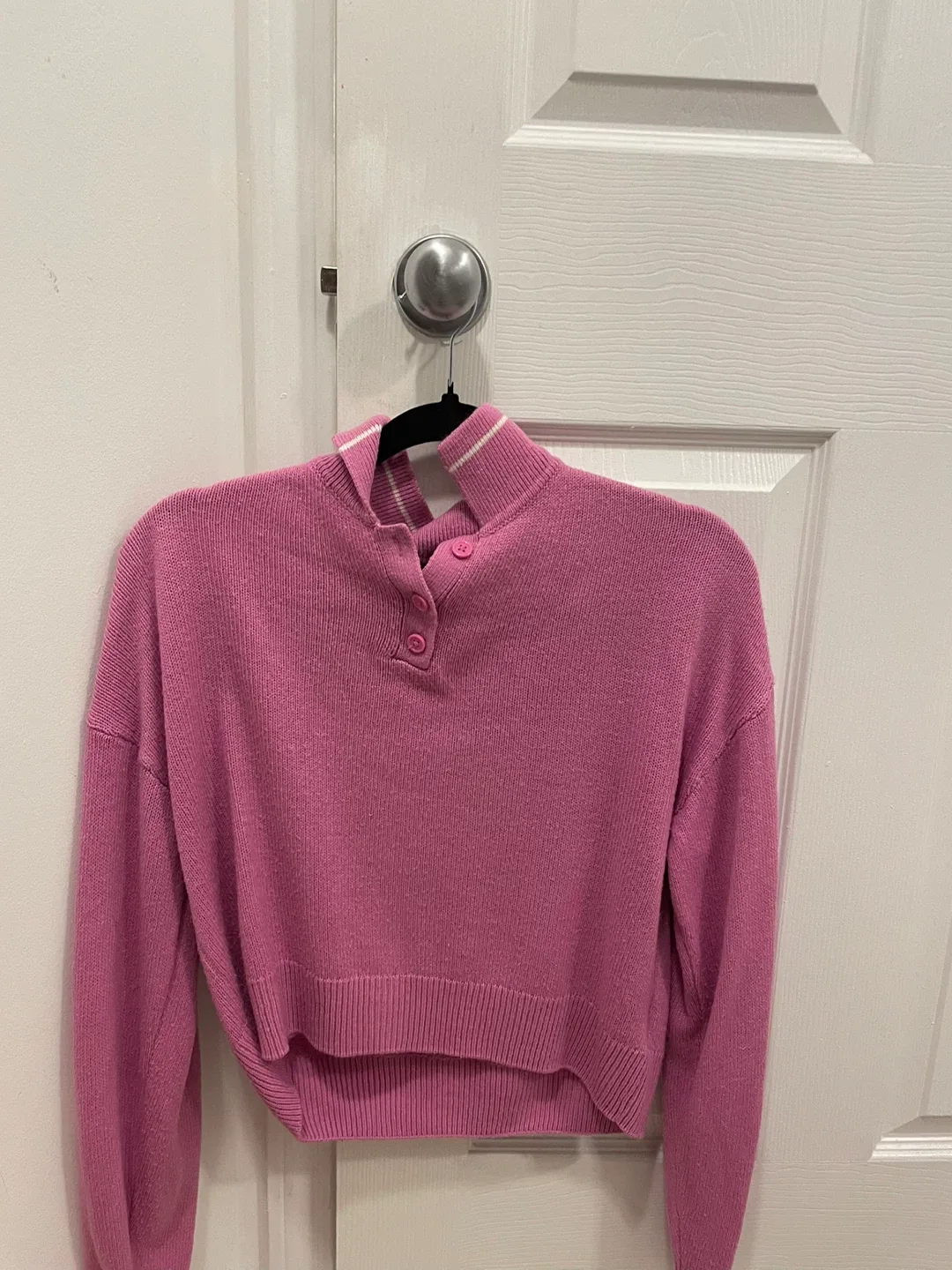 Pink collared sweater thumbnail