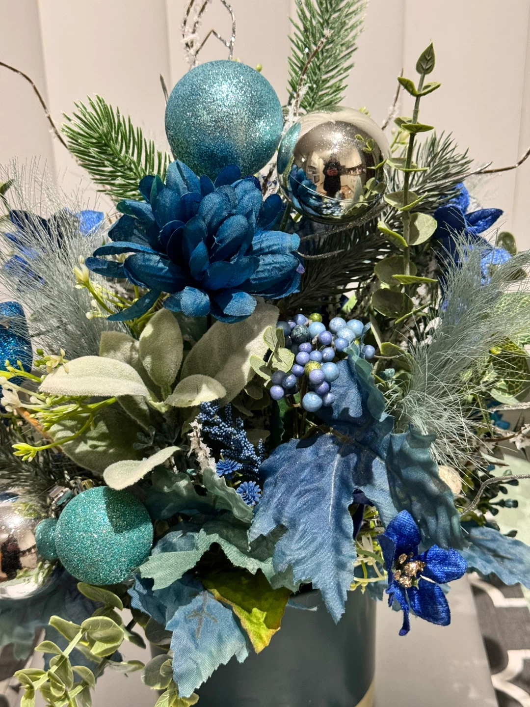 Blue Christmas Floral Arrangement - photo 2