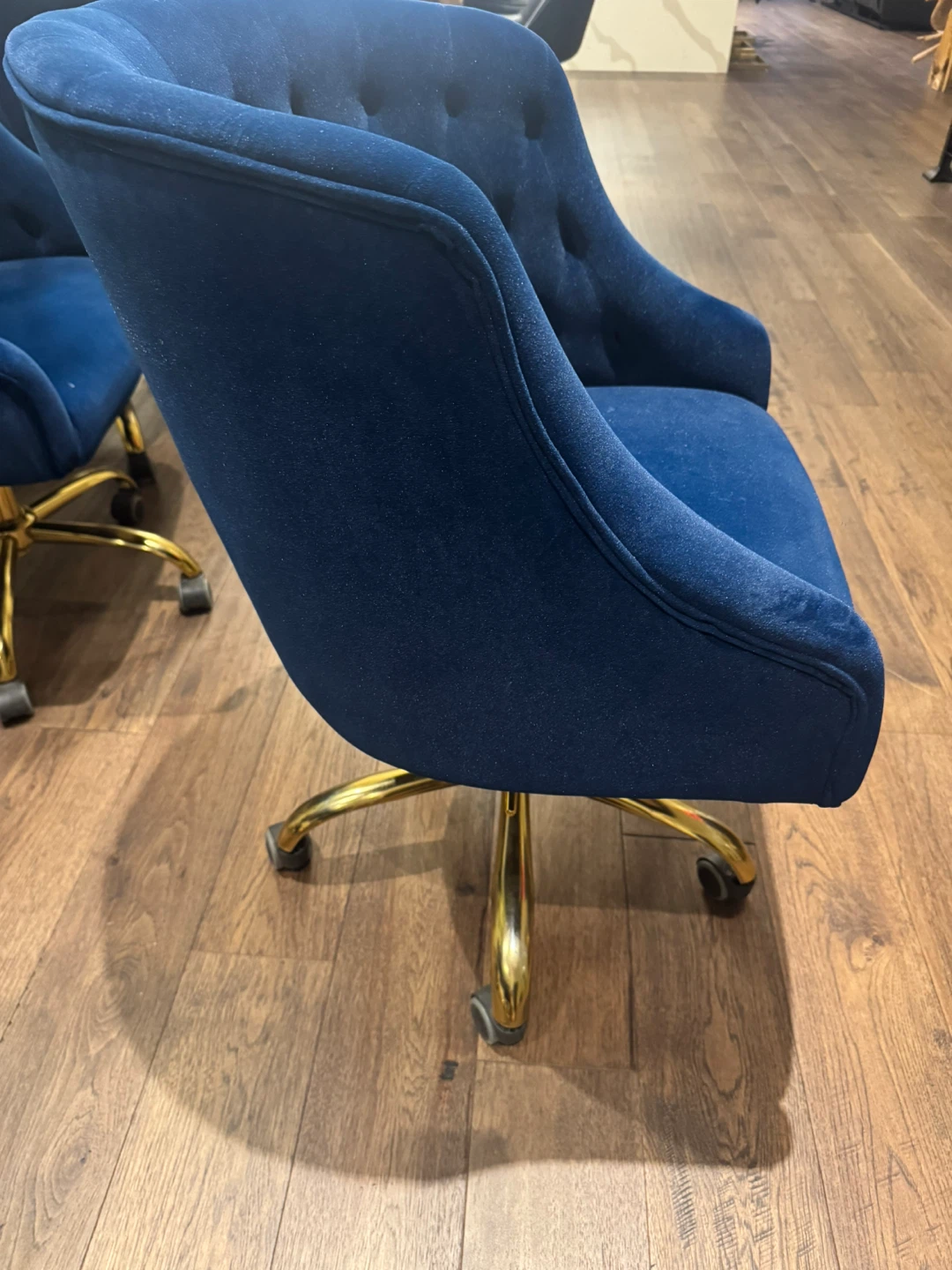 Blue Velvet Office Chair - photo 2