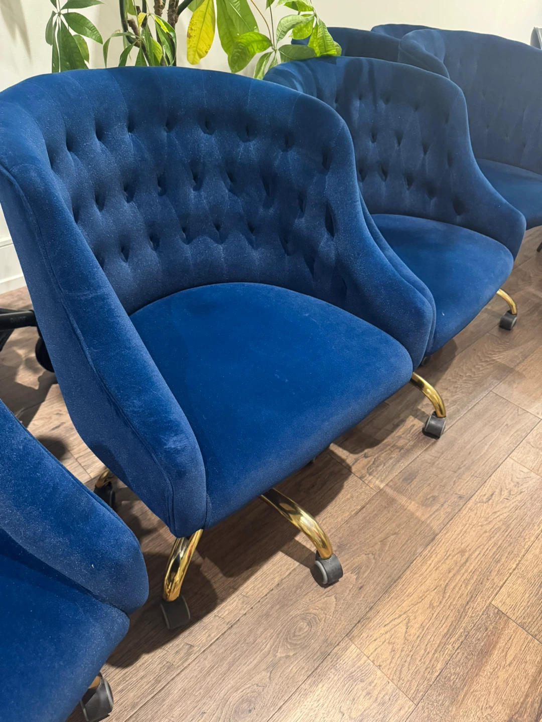 Blue Velvet Office Chair - photo 3