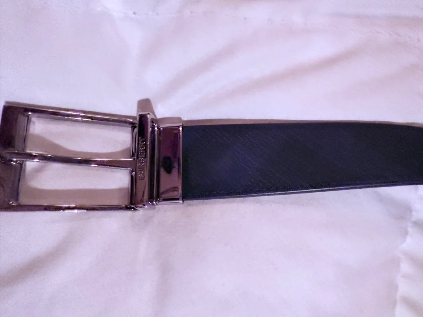 MENS Burberry Reversible Black & Navy Check Belt image indicator(5)